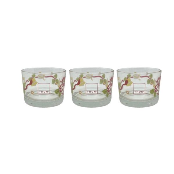 Thun - Set 3 Bicchieri natalizi in vetro decorati 21,5 cl