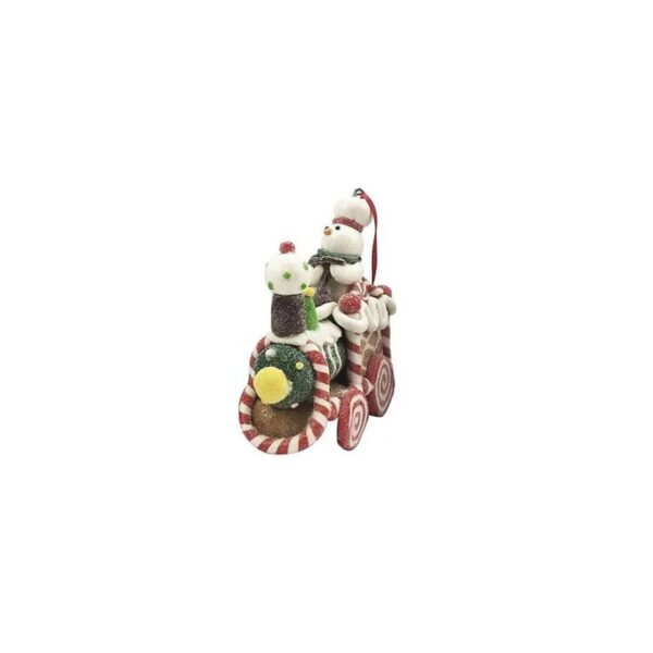 Kurt S. Adler - Ornamento Treno Di Pan Di Zenzero con Pupazzo Di Neve 8 Cm