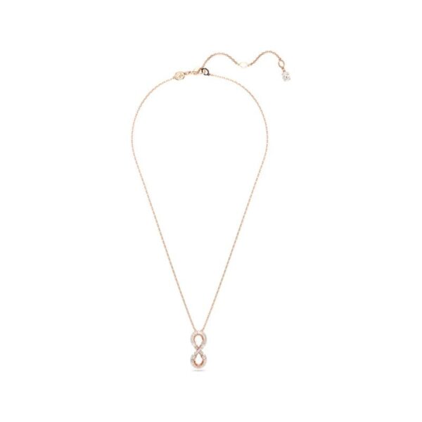 Swarovski - Pendente Hyperbola Infinito, Bianco, Placcato color oro rosa