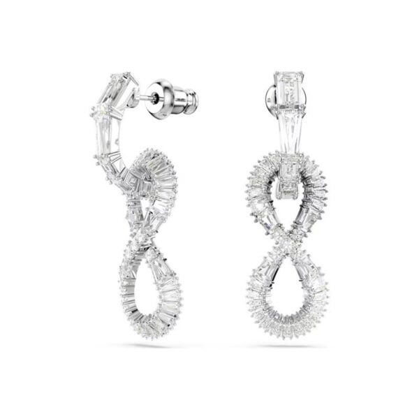Swarovski - Orecchini pendenti Hyperbola Infinito, Bianchi, Placcato rodio