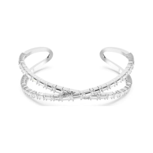 Swarovski - Bracciale rigido Hyperbola Infinito, Bianco, Placcato rodio, M