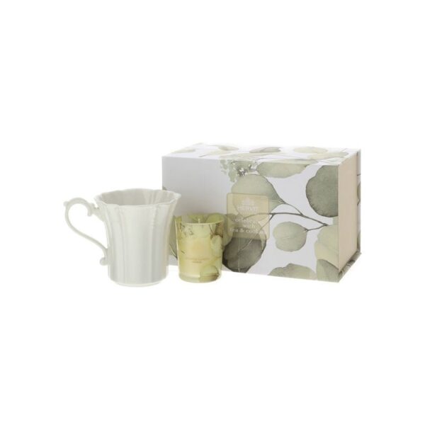 Hervit - Set candela profumata con mug - Botanic giallo