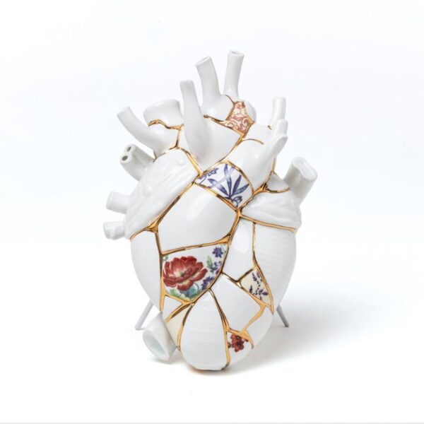Seletti - Vaso In Porcellana 16,5x9 cm - Love in Bloom Kintsugi