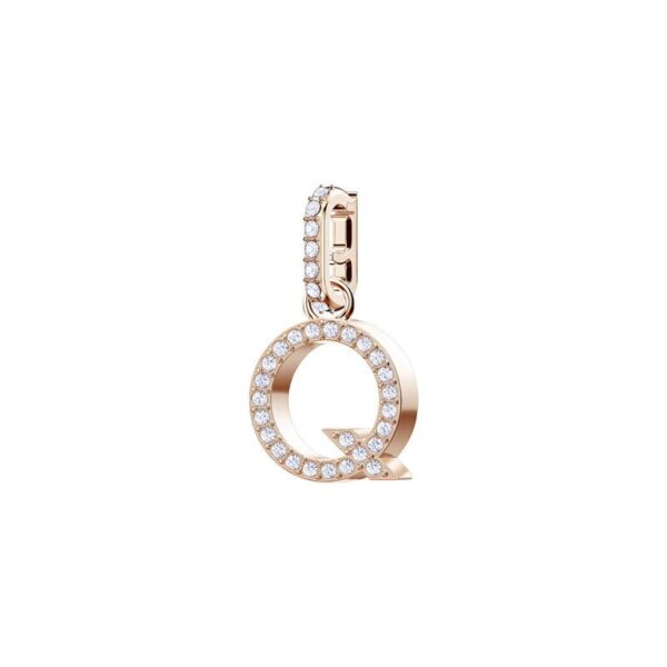 Swarovski - Charm Lettera Q Bianco Placcato Oro Rosa - Remix Alphabet