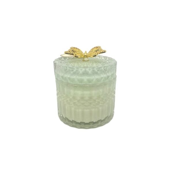 AD - Candela Profumata Verde Con Farfalla Oro 9x10