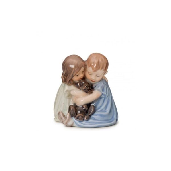 Royal Copenhagen - Statuina Bimbi con cagnolini mini Porcellana