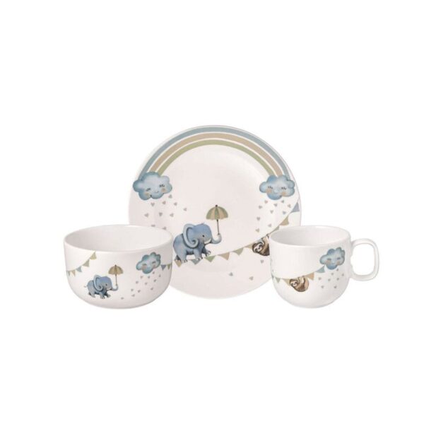 Villeroy & Boch - Boho kids Walk like an elephant, set di stoviglie per bambini 3 pezzi, multicolore
