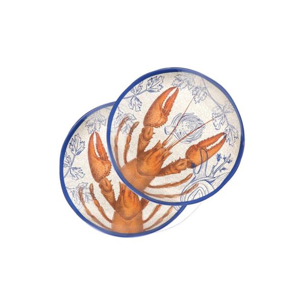 Rose & Tulipani - Set 2 Piatti piani in melamina 27 cm - Ocean Life