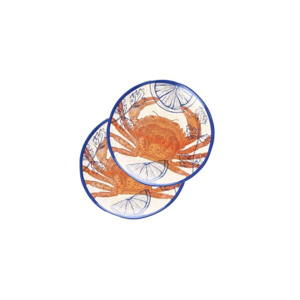 Rose & Tulipani - Set 2 Piatti frutta in melamina 21 cm - Ocean Life