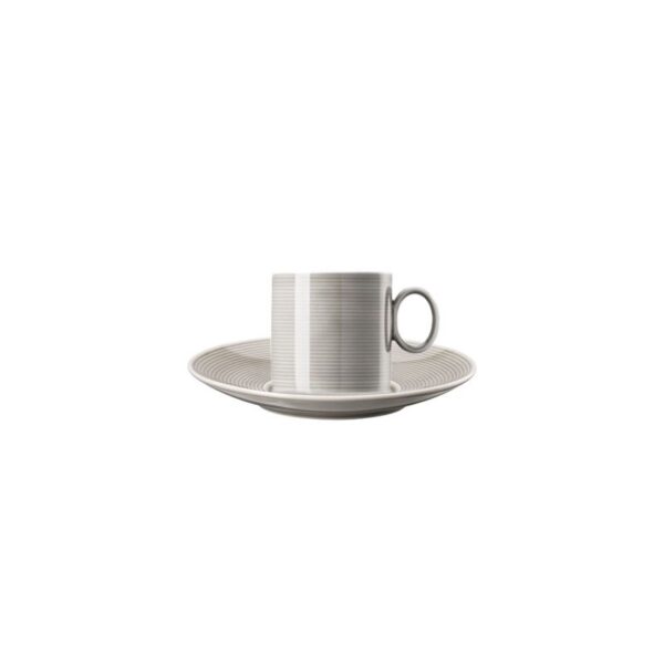 Thomas - Tazza caffè con piattino in porcellana - Loft Moon Grey