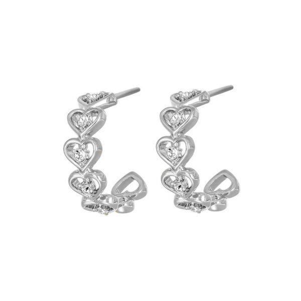 Crystalp - Orecchini a cerchio 20 mm con cristallo placcato rodio - Celtic Love Hoop