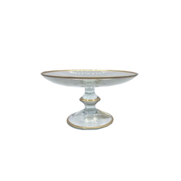 Griffe Montenapoleone - Alzatina vetro d. 19 h 10 cm - Bordo Oro