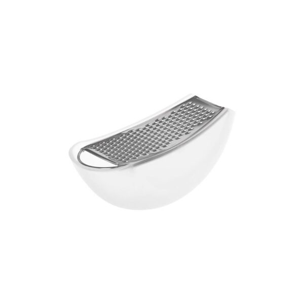 Alessi - Grattugia con Raccoglitore in Resina Termoplastica, Ghiaccio - Parmenide