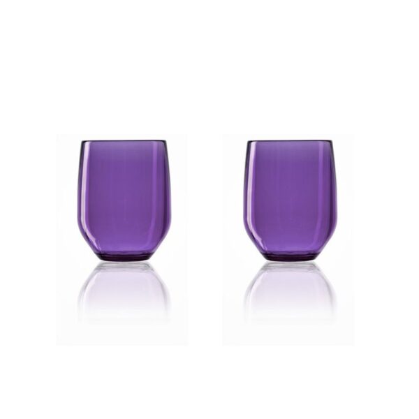 Italesse - Set 2 Tumbler polifunzionali in policarbonato 240 cc Viola - Vertical Party Beach