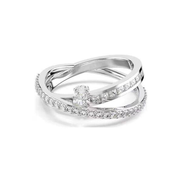 Swarovski - Anello Hyperbola Taglio misto, Bianco, Placcato rodio, 58
