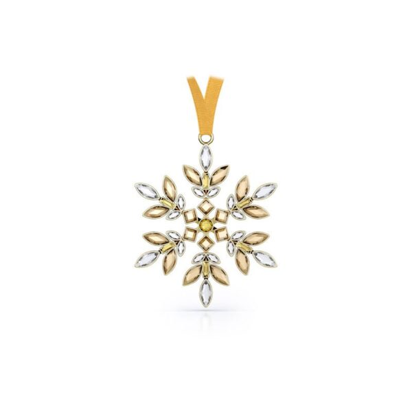 Swarovski - Ornamento Fiocco di Neve Giallo Gema