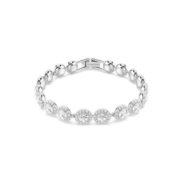Swarovski - Braccialetto Angelic Una, Taglio tondo, Bianco, Placcato rodio