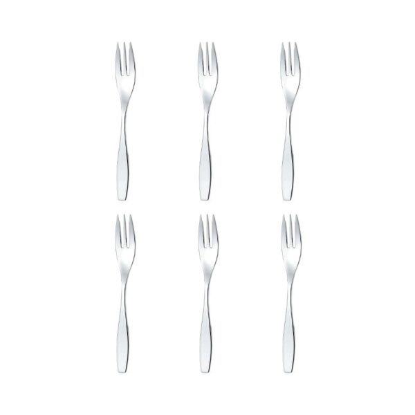 Alessi - Set 6 forchette da dolce 3 rebbi acciaio inox - Duna