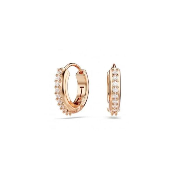 Swarovski - Orecchini a cerchio Matrix, Cristalli bianchi Taglio rotondo Placcato oro rosa