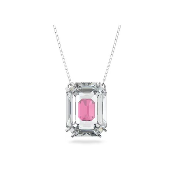 Swarovski - Collana Chroma Taglio ottagonale, Rosa, Placcato rodio