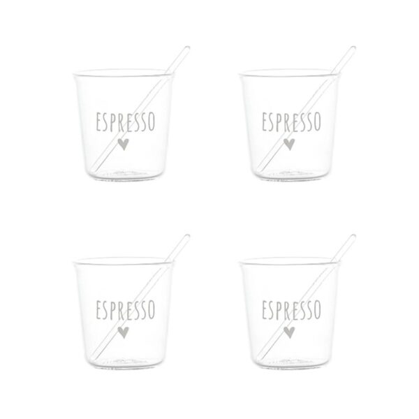 Simple Day - Set 4 bicchierini espresso Espresso in bianco