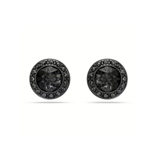 Swarovski - Orecchini a lobo Una Angelic Taglio Round, Neri, Placcato rutenio