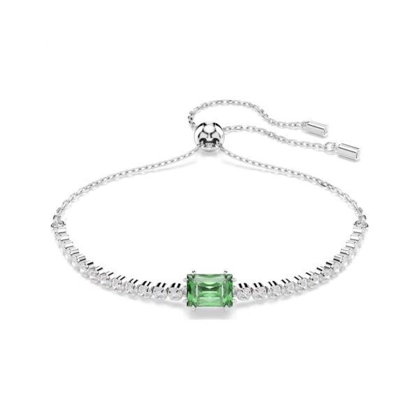 Swarovski - Braccialetto Matrix Tennis Taglio misto, Verde, Placcato rodio