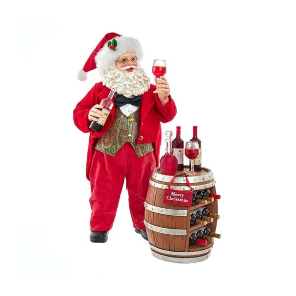 Kurt S. Adler - Babbo Natale Degustatore di Vino, Set di 2 Pezzi 26 cm - Fabriché™