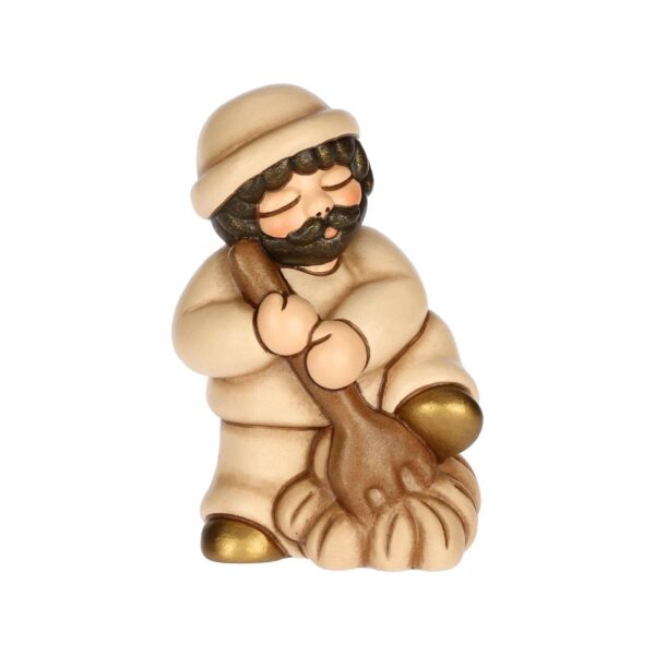 Thun - Uomo con forcone e fieno in ceramica Presepe Classico