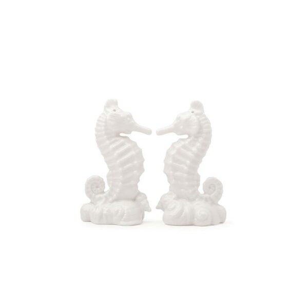 Hervit - Set Sale e Pepe Cavallucci marini porcellana, bianco