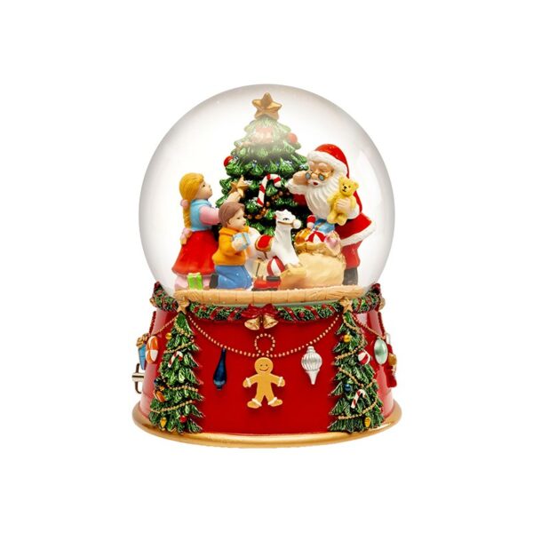 Lamart - Carillon Palla di neve con Babbo Natale e bambini 20 cm