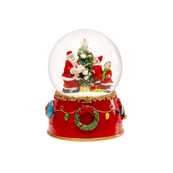 Lamart - Carillon Palla di neve con Babbo Natale e bambini 14 cm