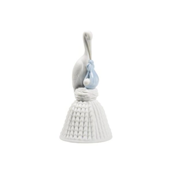 Nao - Statuina in porcellana Campana Cicogna azzurra