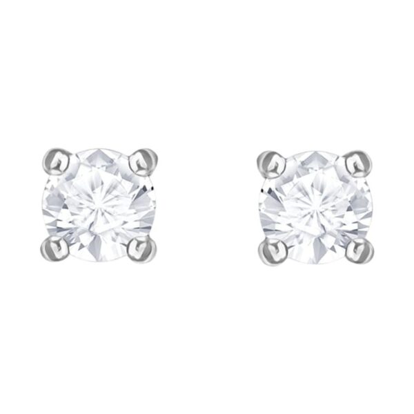 Swarovski Orecchini a lobo Attract Rotondo, piccola, Bianco, Placcato rodio