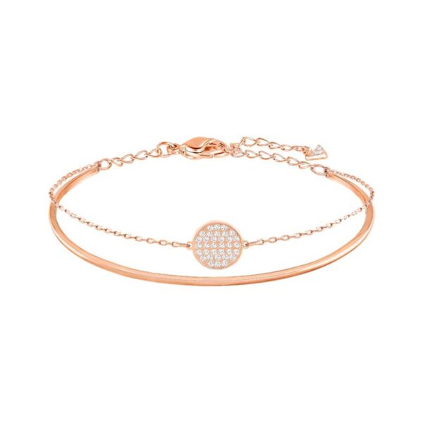 Swarovski - Bracciale rigido Ginger Bianco, Placcato color oro rosa