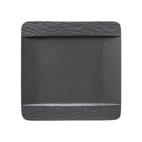 Villeroy & Boch - Manufacture Rock piatto piano quadrato, Nero/Grigio, 28 x 28 cm