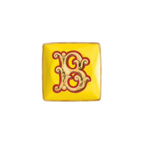 Rosenthal Versace - Coppetta quadra piana Holiday Alphabet  B 12 cm