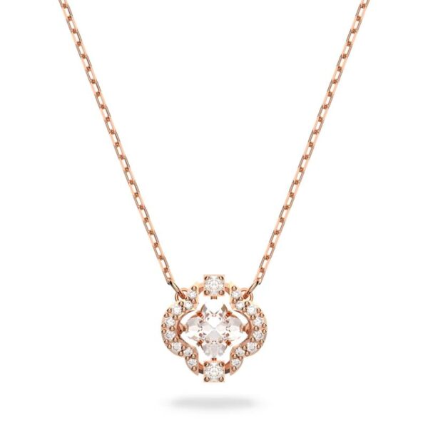 Swarovski - Collana Sparkling Dance - Bianco, Placcato color oro rosa