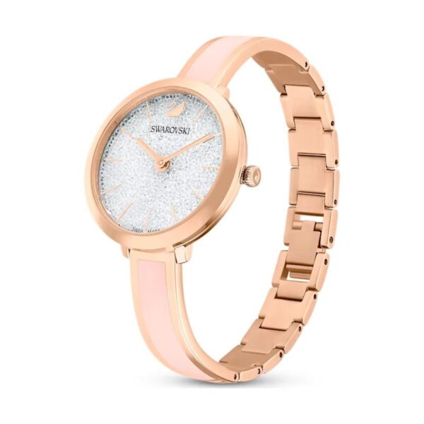 Swarovski - Orologio Crystalline Delight Bracciale di metallo, Rosa, Finitura in tono oro rosa