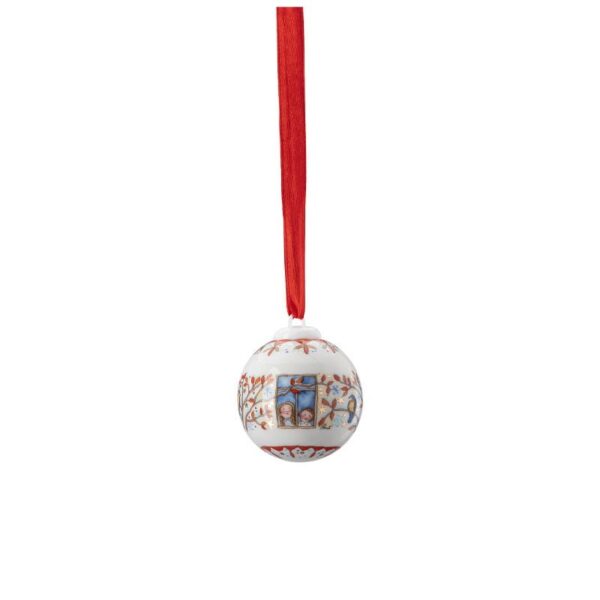 Hutschenreuther - Mini sfera in porcellana Ø 5 cm - Collector's Items Christmas Am Fenster