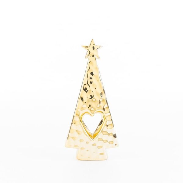 Le Stelle - Albero Natalizio in porcellana oro 8x3x17 cm