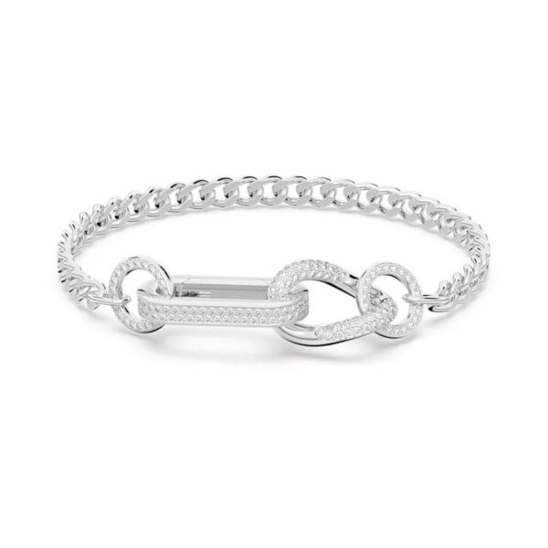 Swarovski - Braccialetto Dextera Pavé, Link misti, Bianco, Placcato rodio L