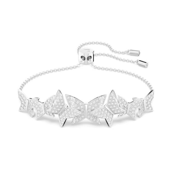 Swarovski - Braccialetto Lilia Farfalla, Bianco, Placcato rodio