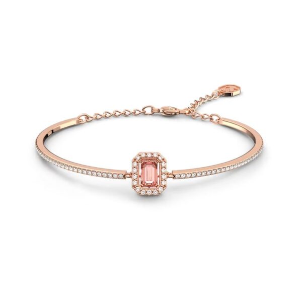 Swarovski - Bracciale rigido Millenia Taglio ottagonale, Pavé, Rosa, Placcato color oro rosa