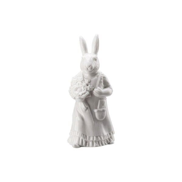 Hutschenreuther - Coniglietta con Cesto - Hasenfiguren Weiss