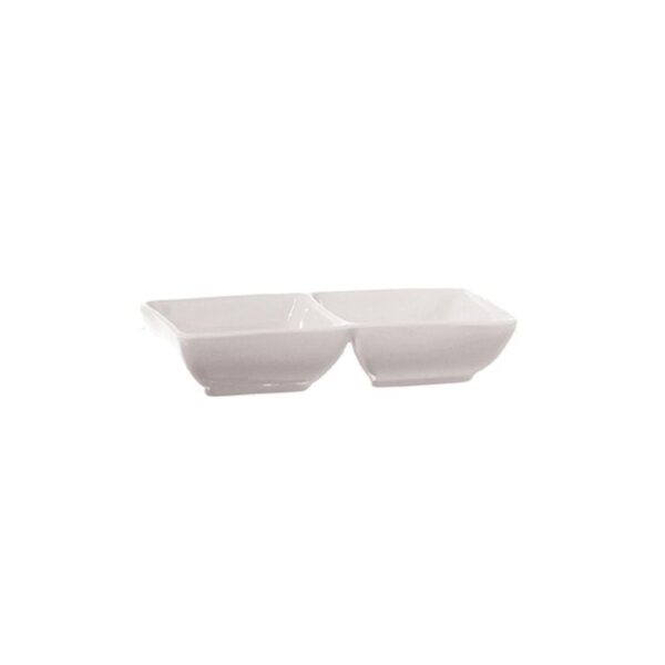 La Porcellana Bianca - Piattino Rett. 2 scomparti 14 cm