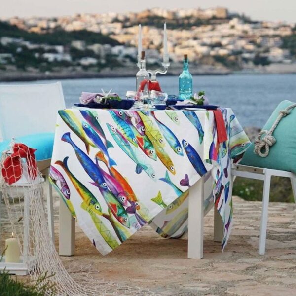 Tessitura Toscana - Tovaglia Avorio 160x230 - Poisson Bleu