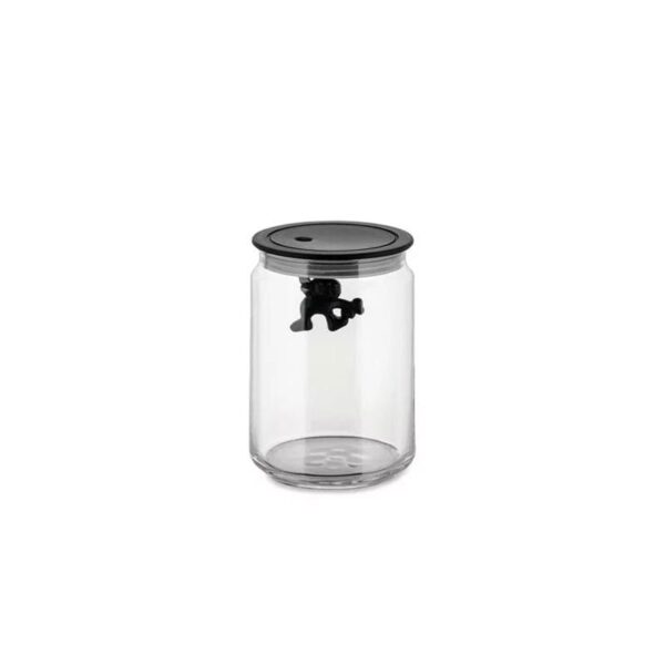 Alessi - Barattolo Ermetico 90 cl Nero - Gianni a little man holding on tight