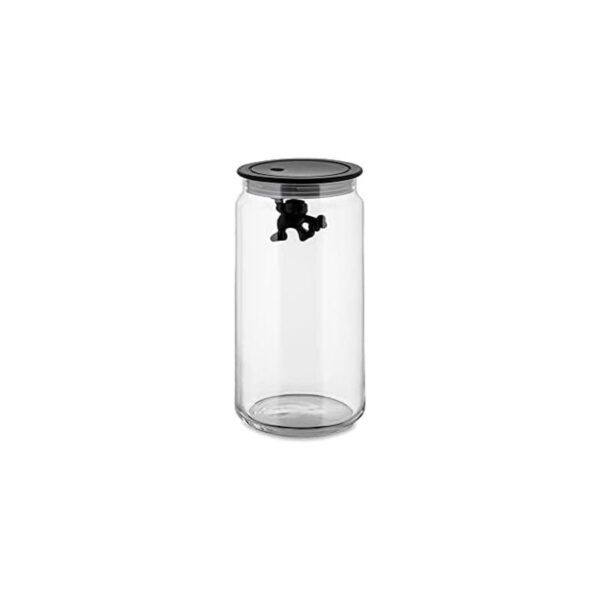 Alessi - Barattolo Ermetico 140 cl Nero - Gianni a little man holding on tight