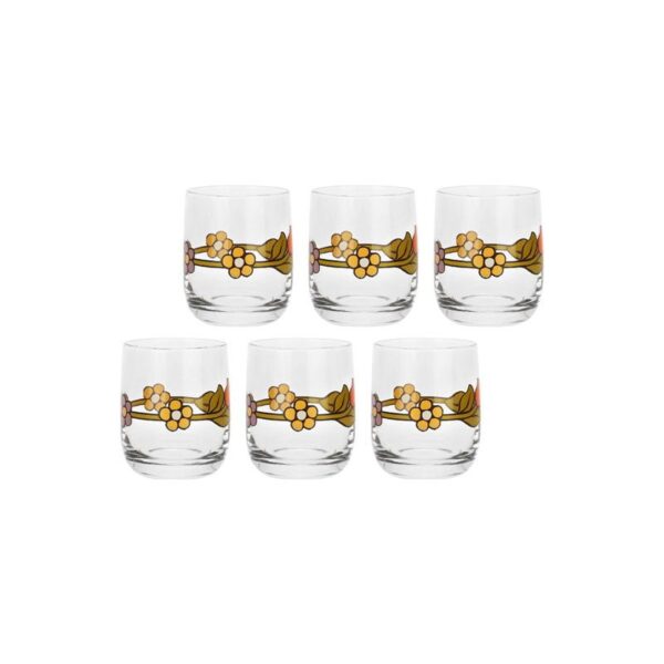 Thun - Set 6 bicchieri in vetro con fiore e tulipano - Country